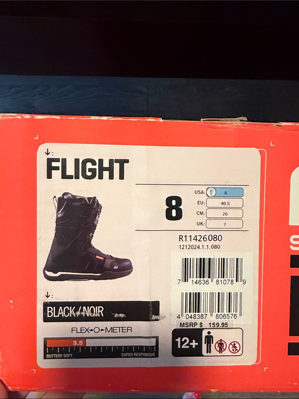 Flight Men's Black Rain & Snow Boots - Size 8